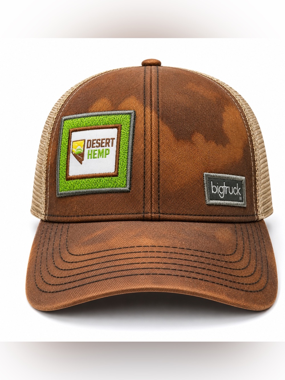 Big Truck Brown Trucker Hat Desert Hemp Snapback Cap OS Adjustable
